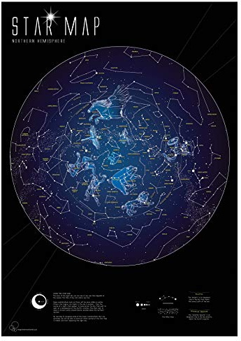 Glow in the Dark Star Karte – Sternbilder sind beleuchtet bei Nacht – Geschenk Poster – A1 23,4 (W) X 33,1 (H) Zoll