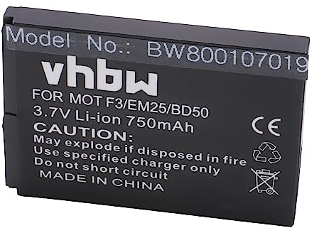 vhbw Akku kompatibel mit AVM Fritz!Fon C4, C5, EM25, EM325, M2, M325, MT-F schnurlos Festnetz Telefon (750mAh, 3,7V, Li-Ion)