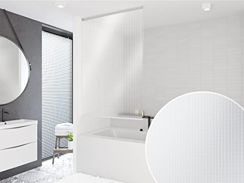 Basic DUSCHROLLO PEVA 80x240 cm 3D Optik TRANSPARENT MOSAIK! Shower Rollo Curtain!