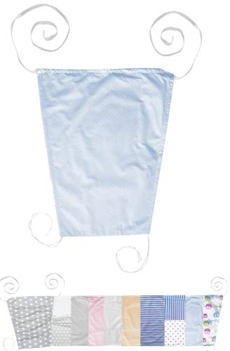 Vizaro - Toldo de Protección Solar Carrito de Bebé y Capazo - Sombrilla para Carro de Bebé - 100% Algodón - Hecho UE, OekoTex - Azul y Blanco