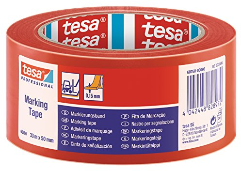 Tesa - Nastro adesivo di delimitazione, 50 mm x 33 m, colore: Rosso