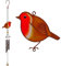Jones Home & Gift A beautiful hand crafted metal, glass & resin windchime in a Robin design