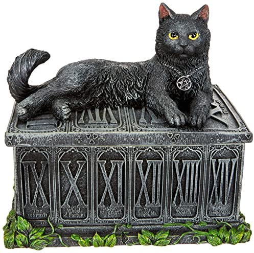 Nemesis Now, Tarot-Box des Wächters des Glücks, 17 cm, Schwarz, Kunstharz, Einheitsgröße