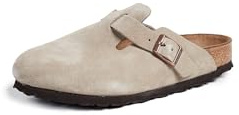 Birkenstock Unisex Boston Soft Footbed, Taupe Suede, 37 M EU