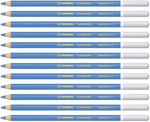 STABILO CarbOthello - Chalk-Pastel Pencil | Pack of 12 - Ultramarine Middle