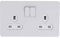 Schneider Electric Ultimate Screwless Flat Plate - Switched Double Power Socket, Double Pole, 13A, GU3420DWPW, Painted White with White Insert, 2 Gangs