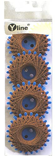 Yline - 4 Sterne a. 20 m Sternzwirn Baumwolle, Sternchenzwirn Stern - Zwirn, 2850-10 (braun)