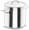 LACOR Marmite haute en acier inoxydable, avec couvercle, convient pour tout type de cuisines, finition mate, capacité : 25.7 L, hauteur : 32 cm, diamètre : 32 cm, Métal, Argenté, 32 Ø (cm)