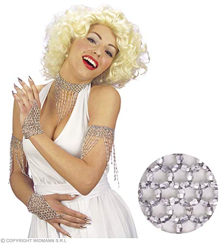 WIDMANN Perlenarmband – Silber Zubehör für 20er 30er Jahre Tanzen Flapper Moll Kostüm