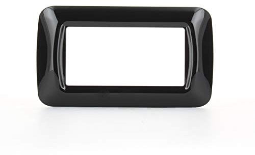 GEWISS - GW22513 Placca Top System, in Tecnopolimero Finitura Lucida, 3 Posti, Nero Toner, System