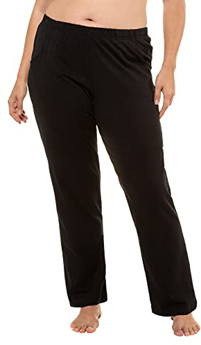 Ulla Popken Damen große Größen Damen große Größen bis 68, Hose Slim Fit, Stoffhose, Gummibund, Stretch, 2 Taschen & Bindeband 709769