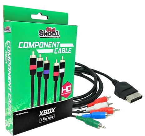 Old Skool Silver-Plated HDTV High-Definition HD TV Component Cable for Xbox