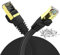 Veetop 25m Cable Ethernet Rj45 Plat Cat 7 Câble de Réseau 10 Gigabit/s Noir