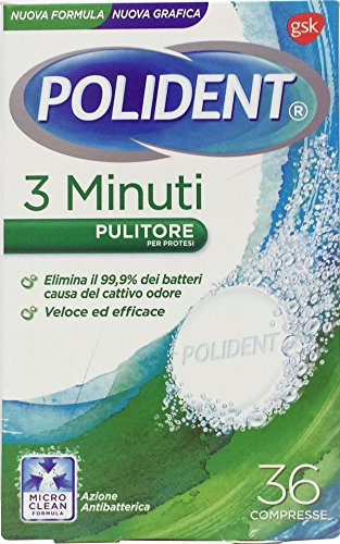 POLIDENT 12 Comprimés de nettoyage des dents 3 minutes 36 comprimés 36 pièces