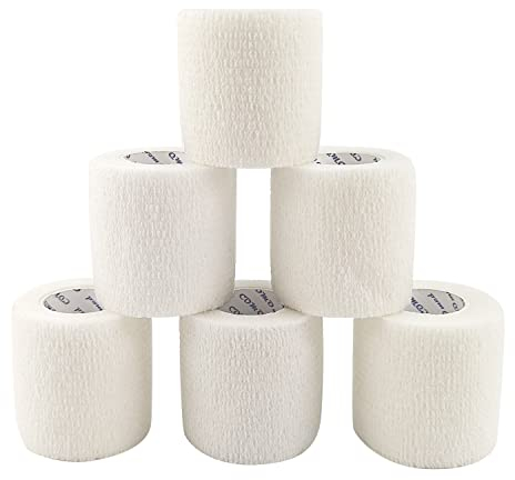 COMOmed Non-woven fabric self-adhesive Bandage venda cohesiva Mascota Vendaje Blanco 5cmX4.5m 6 Volumen