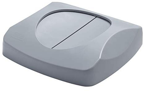 Rubbermaid Mülleimer mit Schwingdeckel, quadratisch, 40,6 x 40,6 x 10,2 cm, Grau