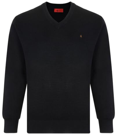 Gabicci Plain V-Neck Sweater (L, Black)