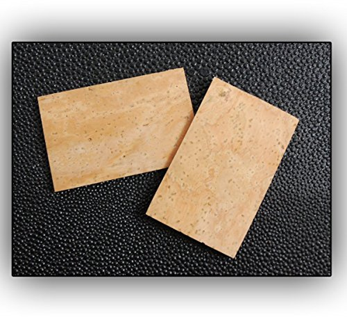 Set Korkplatten 0,8mm für Holzblasinstrumente Klarinette Saxophon Reparatur leichtgemacht! portugiesischer Kork zB für S-Bögen oder Klappen 0.8 mm 2 Stück