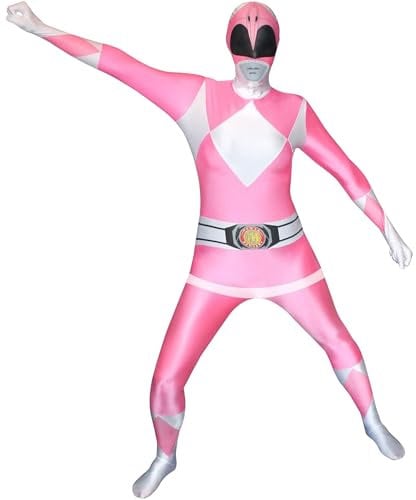 Morphsuits - Costume per Travestimento da Power Rangers, Adulto, Taglia: XXL, Colore: Rosa