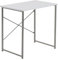 Harbour Housewares Industrial Office Desk - 80cm - White - PC Computer Workstation Contemporary Laptop Durable Tubular Steel Compact Wooden Desk for Study, Offices
