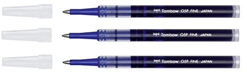 Tombow BK-LP05-16 Tintenrollermine, Strichstärke 0.5 mm, blau , 3er Pack