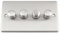 A5 Mains LED Light Dimmer Switch 250W 4 Gang - Satin Matt Chrome - Classic - Push On/Off 2 Way