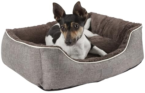 Kerbl Kuschelbett Samuel (Farbe grau/dunkelgrau, L x B x H 60 x 50 x 17 cm, waschbar, zeitloses Design) 81316