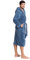 ZOLLNER Peignoir avec capuche, unisexe, taille L, microfibre, bleu