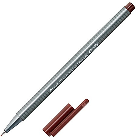 Staedtler Triplus FineLiner 334 Superfeine Filzspitze 0,3 mm Marron, Gris