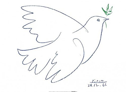 1art1 Pablo Picasso Poster Friedenstaube, 1961 Kunstdruck Bild 80x60 cm
