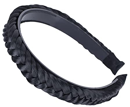 CAISHA Haarreifen Zopf Geflochten Haarteil Haarband Kopfschmuck Haarschmuck Schwarz HHR11