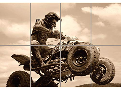 Doppelganger33 LTD Motocross Quad Offroad Sport Jump Wall Art Multi Panel Poster Print 47X33 Inches