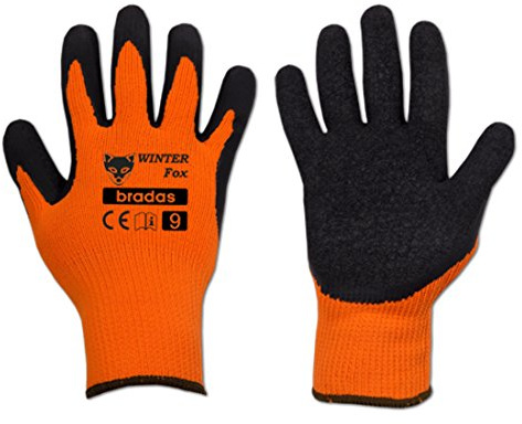Bradas RWWF10 1 Paar Profi Winterarbeitshandschuhe Latex Größe 10, orange, 7 x 3 x 3 cm