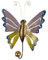 GURU SHOP Kleiner Garderobenhaken, Metall Kleiderhaken - Schmetterling, 17x12x4 cm