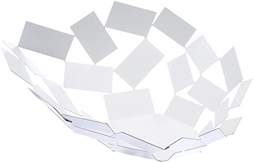 Alessi La Stanza dello Scirocco MT03 W - Centro de Mesa de Design, en Acero Colorado con Resina Epoxidica, Blanco
