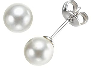 Giorgio Martello Milano Ohrstecker Mit Perlen, Silber 925 Silber, Ca. Ø 6Mm 925 Sterling Silber