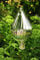 24 cm gross Gartenkugel Massivglas ROBUST, in Zapfenform silber Sonnenfänger für Lichteffekte im Garten, Rosenkugel Gartenkugeln, Gartendeko FROSTSICHER, lichtbeständig und WINTERFEST, Rosenkugeln Wi