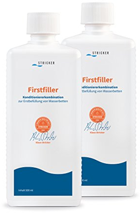 STRICKER Wasserbett Firstfiller 2 x 500 ml - Pflegemittel zur Erstbefüllung oder nach Einem Umzug für Wasserbetten