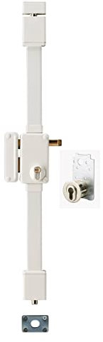 THIRARD - Serrure en Applique Beluga A2P* à Tirage pour Entrée Gauche - 3 Points - Cylindre Transit 30 x 65 mm - Axe 45 mm - Pour Porte 45 mm Max - Coffre 75 x 130 mm - Blanc - 4 Clés Incluses
