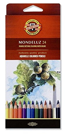 R-K2183 - 24er set Aquarellstifte MONDELUZ in Künstlerqualität im Blister, ideal für Aquarellmalerei, sehr schönes Set mit wasservermalbaren Farben!