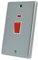 AET CSCCSWWHT Satin Chrome Classical 45A White Insert Tall Plate-45 Amp DP Cooker Switch w/Neon Indicator 2-Gang Plate
