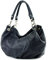 modamoda de IT40 Damen Leder/Nappaleder Schultertasche Hobo Bag handmade in Italy, Farbe:Dunkelblau