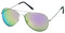 CHICNET Hochwertige Sonnenbrille Pilotenbrille 400 UV Bunt verspiegelt silberfarbenes Metallgestell Bunt