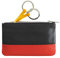 DUDU Astuccio portachiavi colorato in pelle uomo donna formato bustina con zip Nero