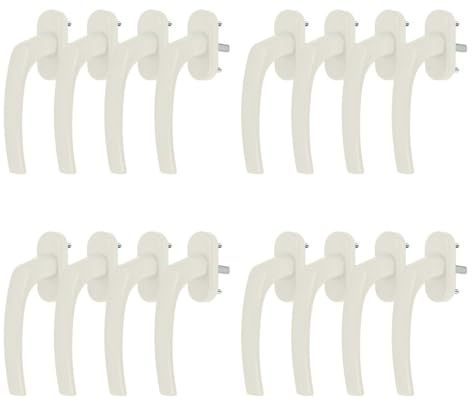 16 x Alu Fenstergriff in Creme RAL 9001 - Stiftlänge 45mm