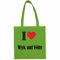 Reifen-Markt Tasche I Love Wyk auf Föhr Größe 38x42 Farbe Grün Druck Schwarz