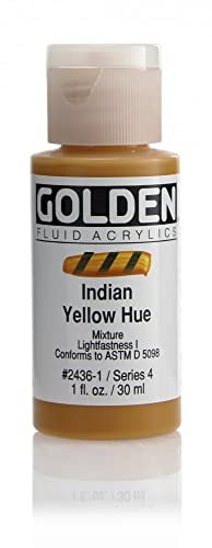 Pro-Art Golden Fluid Acrylic Paint 1 oz-Historical Indian Yellow Hue