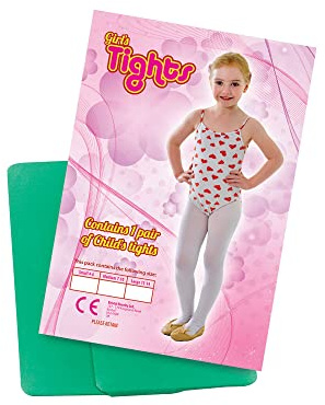 Bristol Novelty BA741A Green Childs Tights 4/6 Small, Girls, One Size Halloween