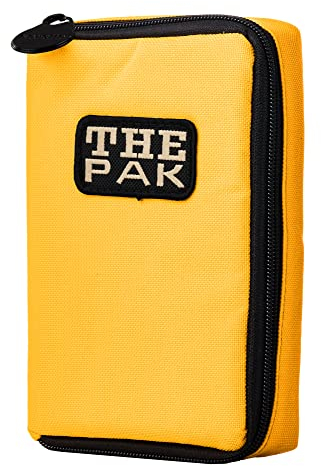 Karella Darttasche The PAK original, gelb, Platz für 3 Dartsets, handlich und geräumig, Perfekter Schutz, Dartcase, Tasche für Darts