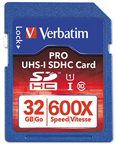 Verbatim 32GB Pro 600X SDHC Memory Card, UHS-1 U3 Class 10-98047